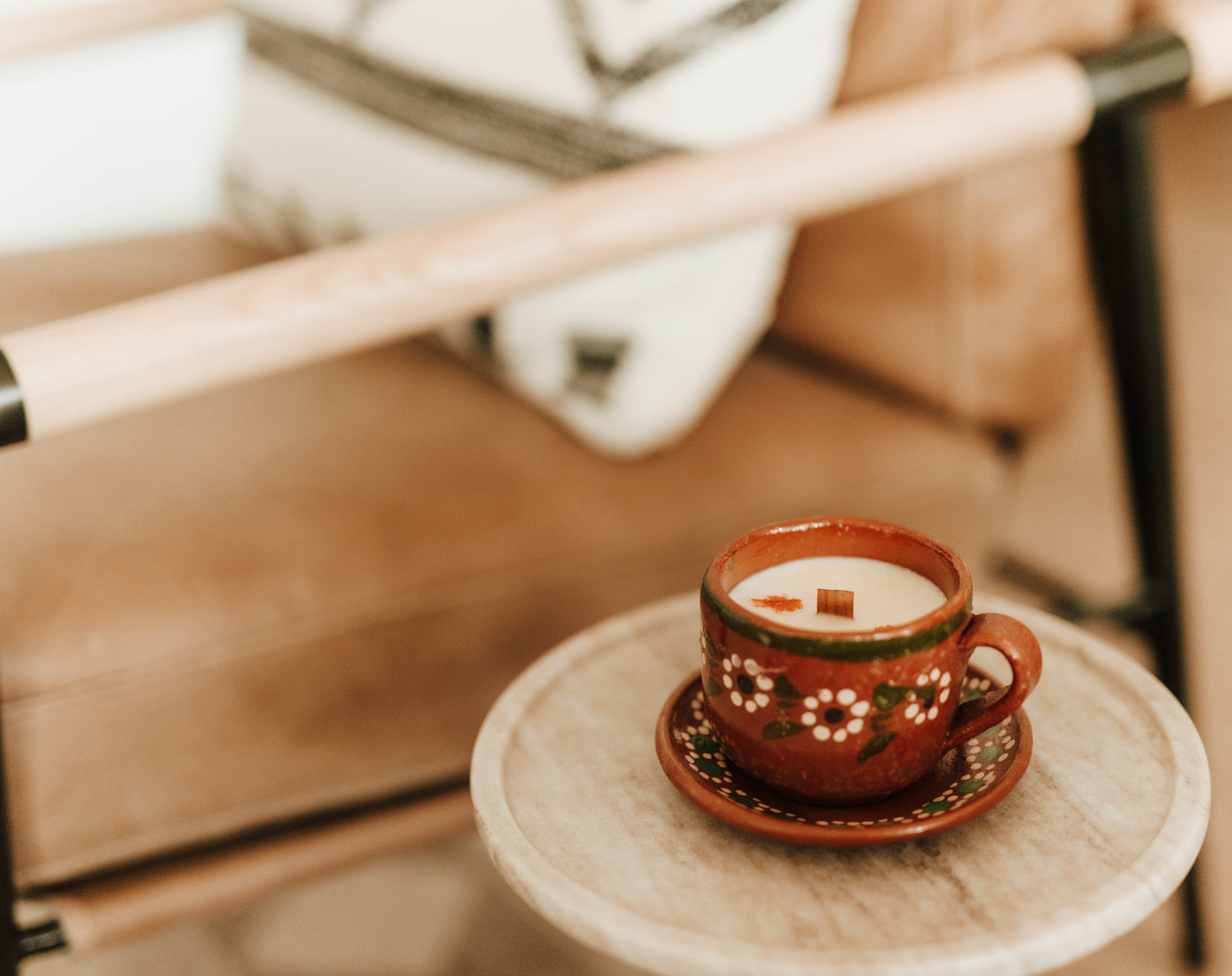 Candle Mexican Artisan Set Mug, 100% soy artisan candle, Artisanal candles, Mother's Day gifts, soy candles, Taza and plato set Candle