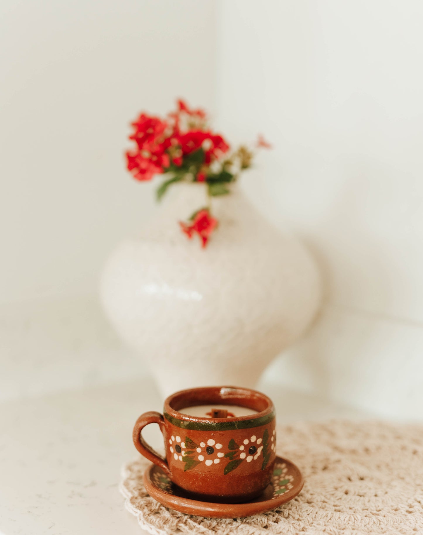 Candle Mexican Artisan Set Mug, 100% soy artisan candle, Artisanal candles, Mother's Day gifts, soy candles, Taza and plato set Candle