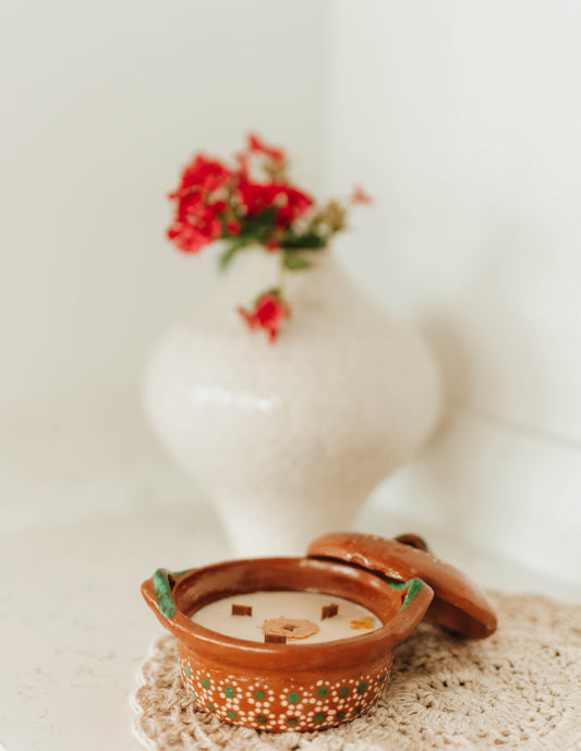 Traditional Mexican Cazuelita Candle/Gingerbread Scent/Soy candles/Mexican Bowl/Mexican Artisanal/Cafe De Olla/candle gift/Salsa Bowl